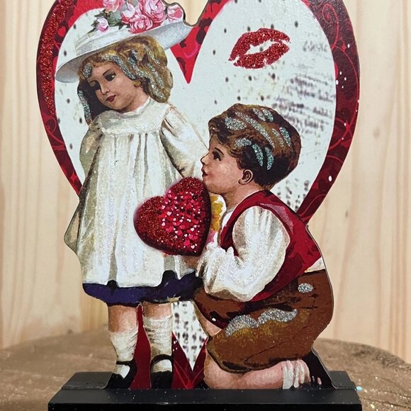 Be My Valentine Vintage Wood Decor Home Decoration Keepsake Gift - Picture 1 of 4